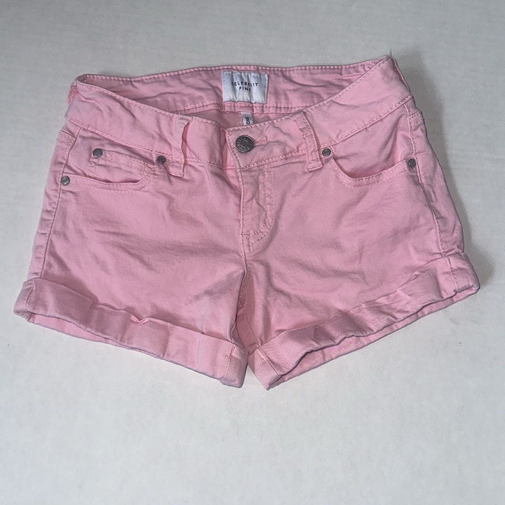 Celebrity Pink Girls Pink cuff shorts size 0/24 in great condition